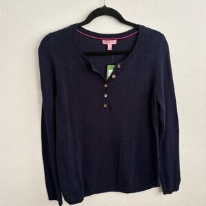 Lilly Pulitzer Navy Button Down Sweater